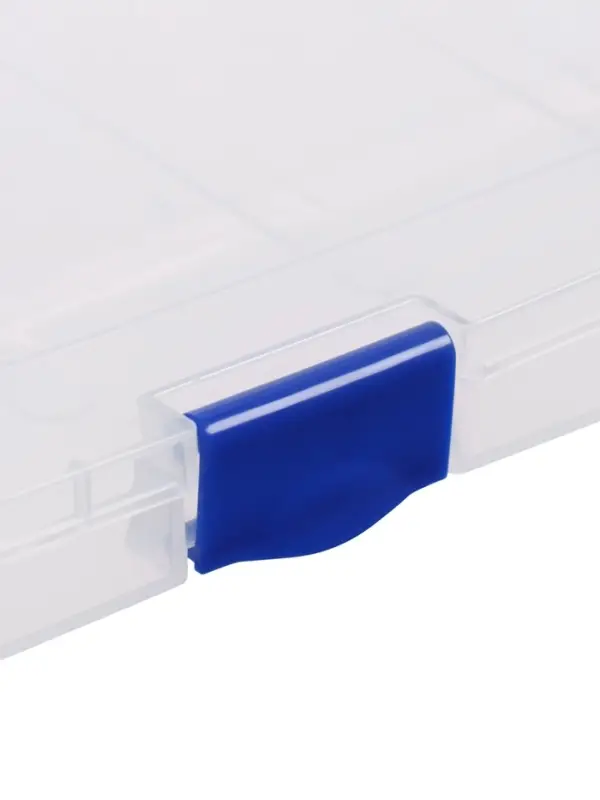 Папка для документов А4 Стамм, 230&times;305&times;23 мм, пластик, прозрачный корпус, синие защелки