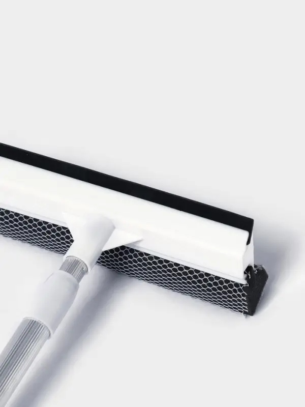 Щётка для окон, телескопическая ручка 47(80.5) см, поролон, две насадки из микрофибры с держателем 11.5&times;6.5 см