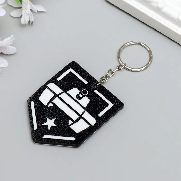 Брелок для ключей на кольце &laquo;Танк - звезда&raquo;, EVA, 5.5&times;6.5 см