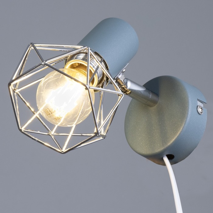 Бра с переключателем на проводе "Виола" Е14 40Вт синий 13х10х18см