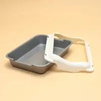 Туалет средний с бортом 36&times;26&times;9, серый/белый