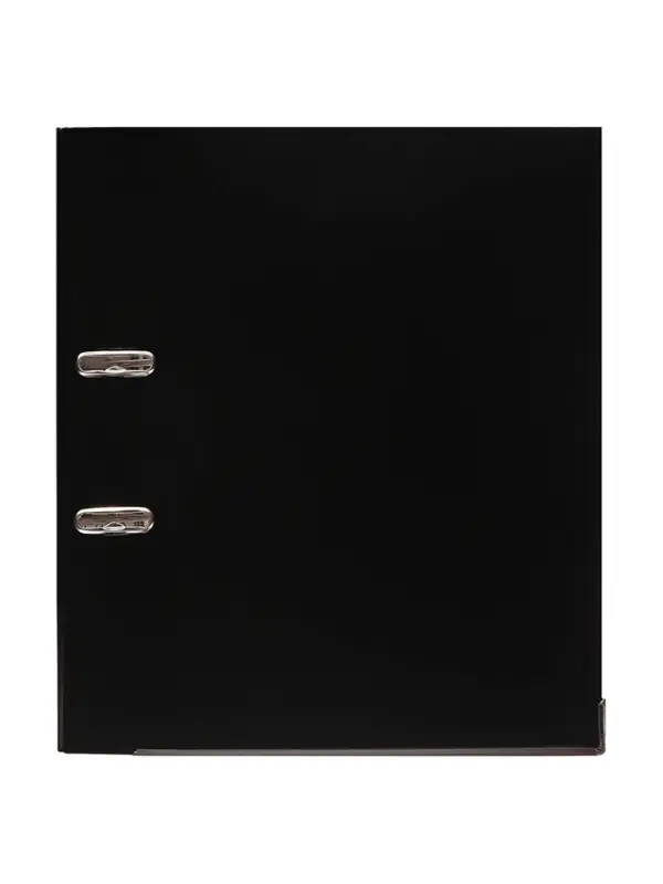 Папка-регистратор А4, 50 мм, ПВХ, тиснение &laquo;лен&raquo;, металлическая окантовка, карман на корешок, собранная, черная