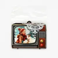 Елочная игрушка деревянная &laquo;Телевизор&raquo;, 86&times;70 мм