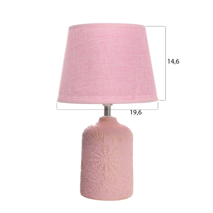 Лампа настольная Лампа настольная "Цветочное поле" 1х40Вт Е14 розовый 20х20х34см