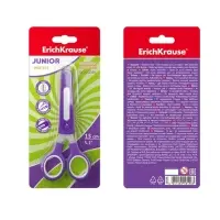 Ножницы детские ErichKrause Junior Protect, 13 см, с пластиковым чехлом и именным стикером, в блистере, МИКС