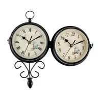 Часы настенные интерьерные &laquo;Весенние&raquo;, двусторонние, на подвесе, плавный ход, 34.5&times;22 см, d=11 см, от батареек 2&times;АА
