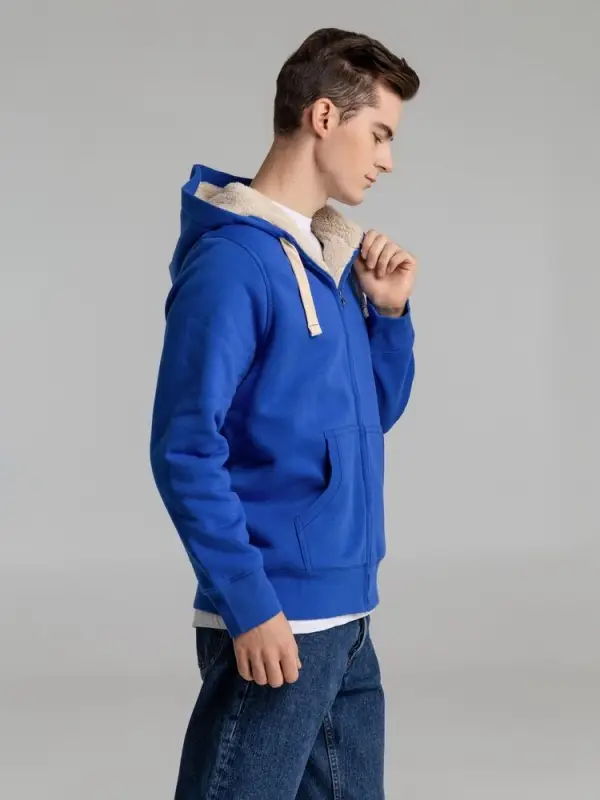 Толстовка унисекс на молнии Sherpa 280 ярко-синяя, размер XS Толстовка унисекс на молнии Sherpa 280 ярко-синяя, размер XS