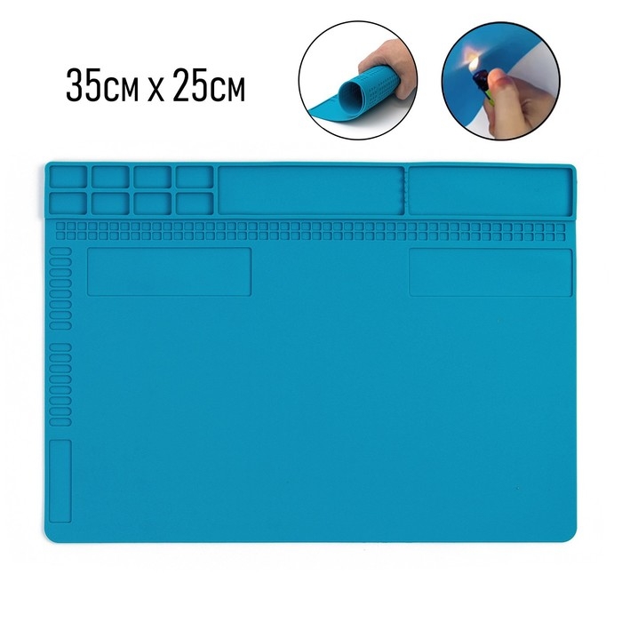 Термостойкий силиконовый коврик для ремонта часов, нескользящий, 35 х 25 см Термостойкий силиконовый коврик для ремонта часов, нескользящий, 35 х 25 см
