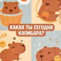 Ланч - бокс квадратный с секциями &laquo;Капибара&raquo;, 14.5&times;6 см