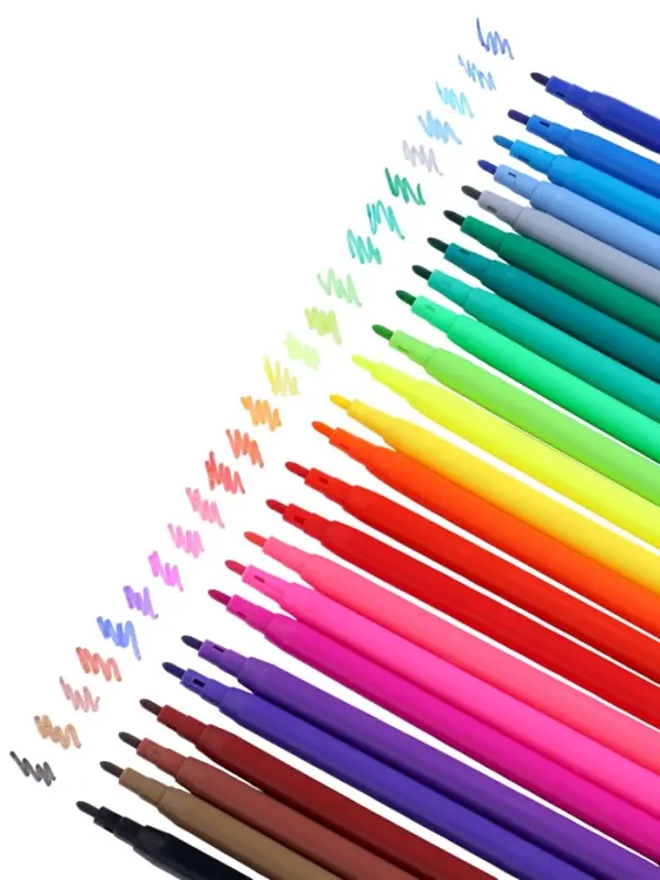 Фломастеры 24 цвета, вентилируемый колпачок, в картонной коробке