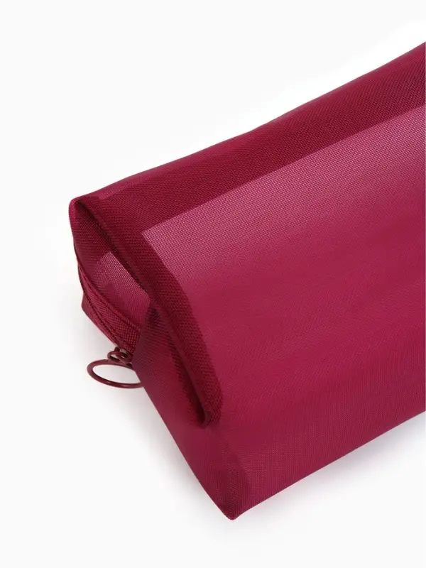 Косметичка женская Classic, полупрозрачная, на молнии, бордовая