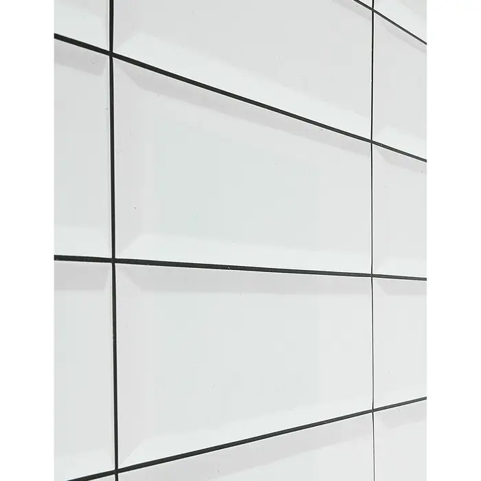 Стеновая панель ПВХ &laquo;Плитка&raquo;, 957&times;482 мм, цвет белый/чёрный шов