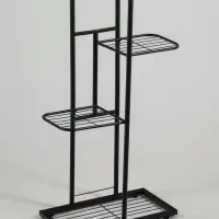 Подставка для цветов Greengo, 4 полки, 43&times;22&times;82 см, напольная, металл, чёрная