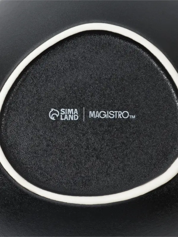 Тарелки глубокие Magistro Carbon, 17.5&times;15 см, набор 2 шт., фарфор, чёрные