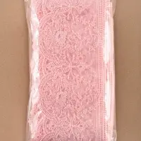 Кружево на сетке, 145 мм, 11&plusmn;1 м, нежно-розовое