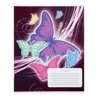 Комплект тетрадей из 10 штук, 12 листов в клетку Calligrata "Бабочки", обложка мелованный картон, ВД-лак, блок офсет, 5 видов по 2 штуки