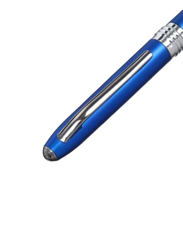 Ручка под логотип Calligrata, шариковая, поворотная, синий стержень, узел 0.7 мм, корпус синий металлик с серебристым