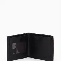 Портмоне мужское без застёжки, отдел для купюр, монет и карт, чёрное