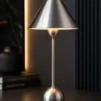 Лампа настольная RISALUX &laquo;Найла&raquo;, Е27, 3 Вт, серебристая, 23&times;23&times;51.5 см