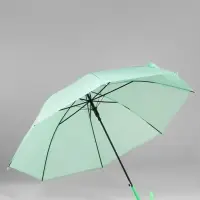 Зонт - трость полуавтоматический &laquo;Однотонный&raquo;, 8 спиц, R=46/55 см, d=92 см, зелёный