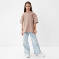 Футболка детская MINAKU:Basic line kids цвет бежевый, рост 140 см