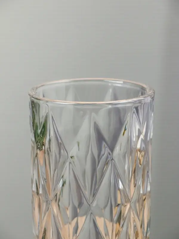 Ваза стекло настольная "Шерри" крупные ромбы, 23,5х9,5 см, прозрачный