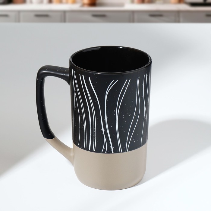 Кружка керамическая «Абстракция», 500 мл, цвет чёрный Кружка керамическая «Абстракция», 500 мл, цвет чёрный