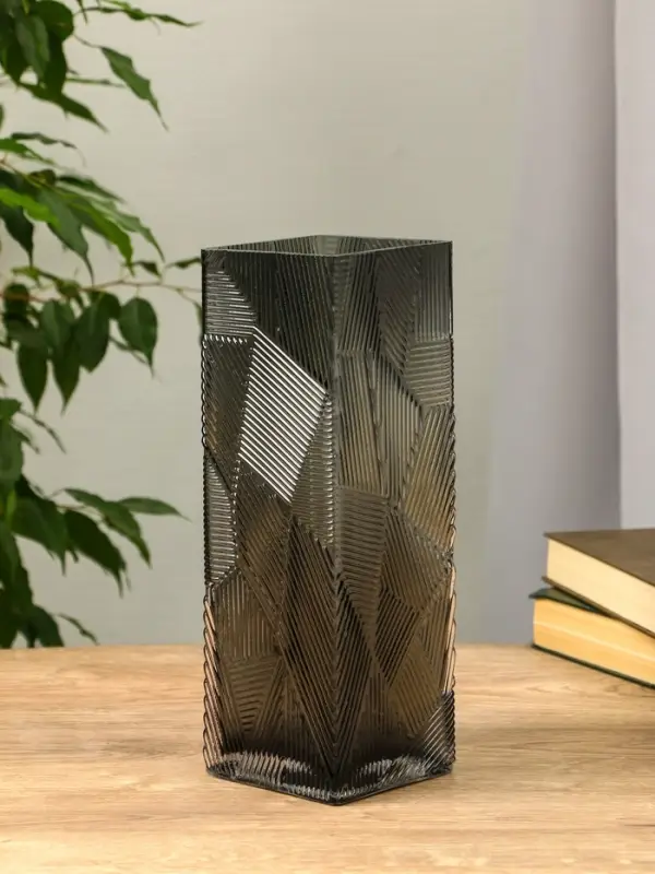 Ваза стекло настольная Ваза стекло настольная "Джойс" 30х10 см, серый