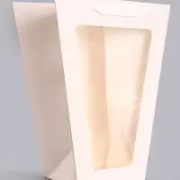 Пакет-переноска для цветов 18&times;14&times;35&times;28 см, белый