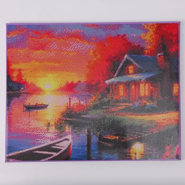 Алмазная вышивка полное заполнение &laquo;Дом у озера&raquo;, на раме, 40&times;50 см