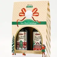 Подарочный набор новогодний: гель для душа, пена для ванны и мочалка, URAL LAB