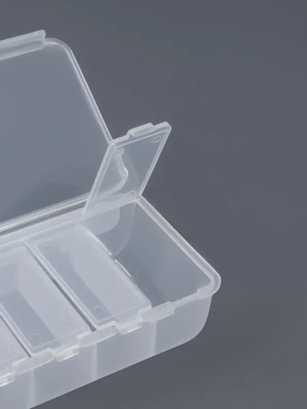 Органайзер для хранения мелочей, 7 ячеек, 15.5&times;6.2&times;3 см, прозрачный