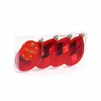 Ёлочные игрушки набор 4 шт. &laquo;Капелька элит галант&raquo;, 7.5&times;5 см, красные