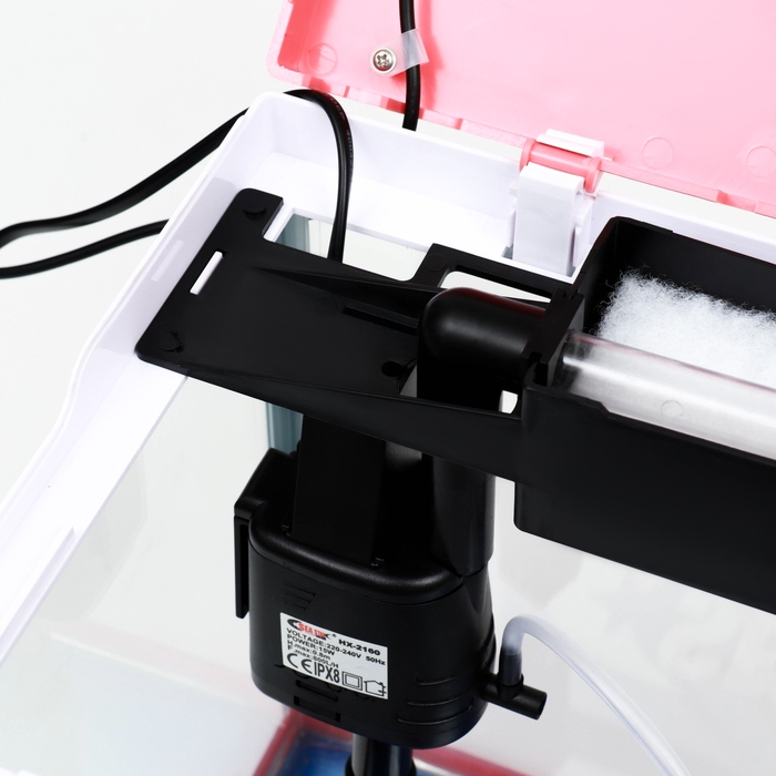 Аквариум SeaStar HX-318F в комплекте: LED-лампа 7 режимов, фильтр, 18 л, красный Аквариум SeaStar HX-318F в комплекте: LED-лампа 7 режимов, фильтр, 18 л, красный