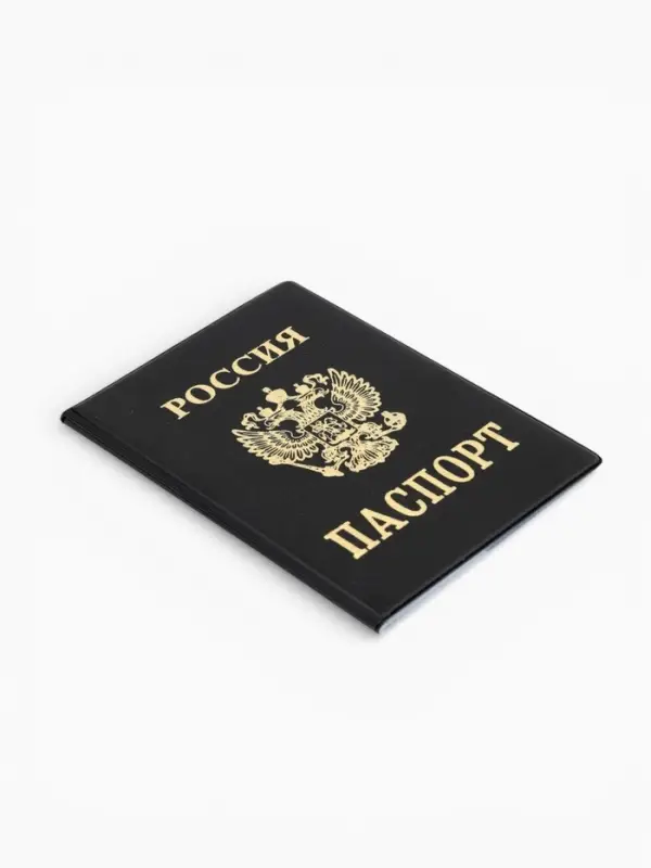 Обложка для паспорта из искусственной кожи, чёрная