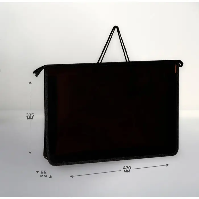 Папка для чертежей и рисунков А3, 470 х 335 х 55 мм, с ручками, пластиковая, молния сверху, Папка для чертежей и рисунков А3, 470 х 335 х 55 мм, с ручками, пластиковая, молния сверху, "Офис"