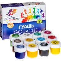 Гуашь 12цв.,Луч Классика,банка 20 мл
