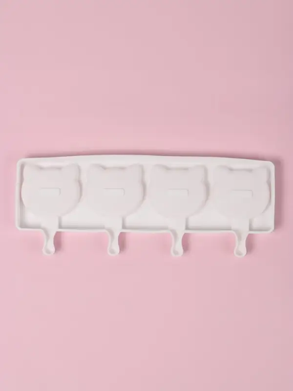 Форма для мороженого &laquo;Коты&raquo;, силикон, 38&times;14.5&times;2.5 см, 4 ячейки, МИКС