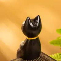 Сувенир «Кот сидячий», 5×6×15 см, дерево, чёрный
