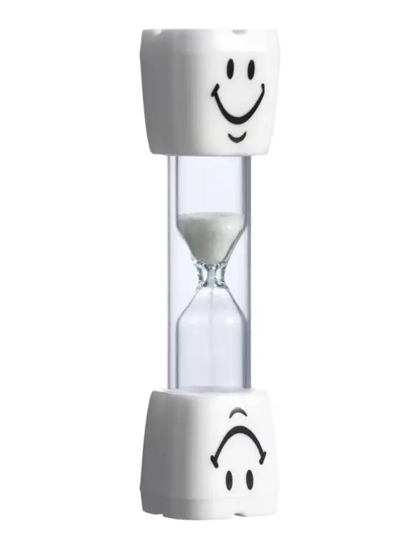 Часы песочные &laquo;Зубик&raquo;, на 1 минуту, 9&times;2 см, белые