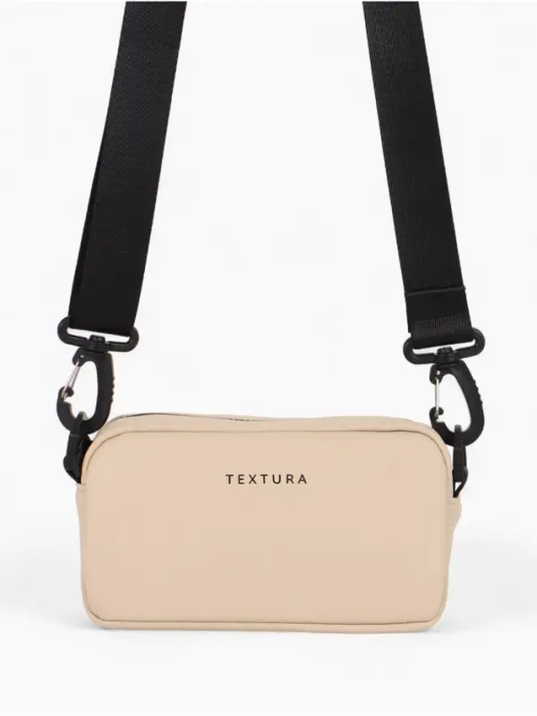 Сумка женская кросс-боди TEXTURA на молнии, 19&times;6&times;10.5 см, бежевая