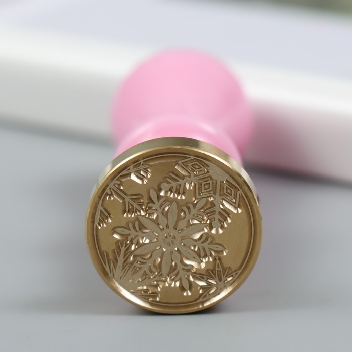 Печать для сургуча с пластиковой ручкой "Снежинки" 2,5х2,5 см