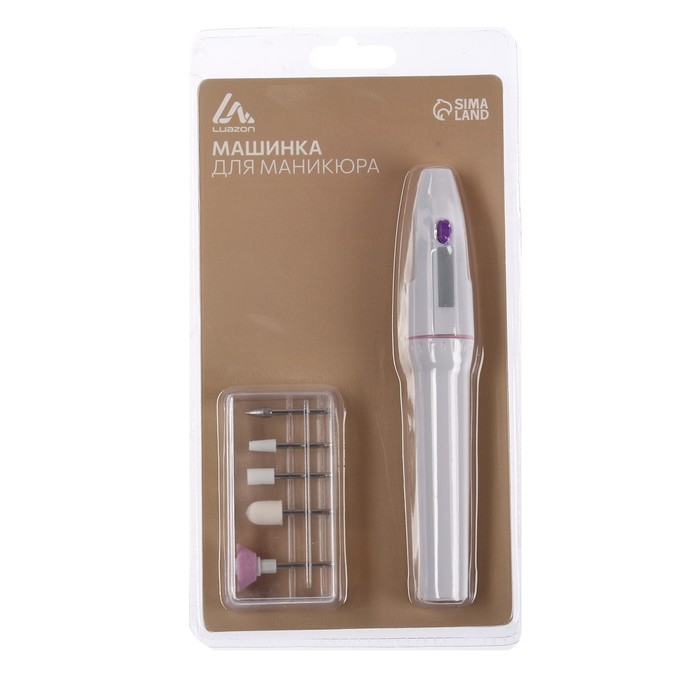 Аппарат для маникюра Luazon LMM-01-05, 5 насадок, 2 Вт, 2хAA (не в комплекте), белый Аппарат для маникюра Luazon LMM-01-05, 5 насадок, 2 Вт, 2хAA (не в комплекте), белый