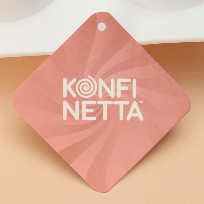 Форма для муссовых десертов и выпечки Доляна «Яблоко», силикон, 29×17×5,5 см, 6 ячеек (d=6 см), цвет белый