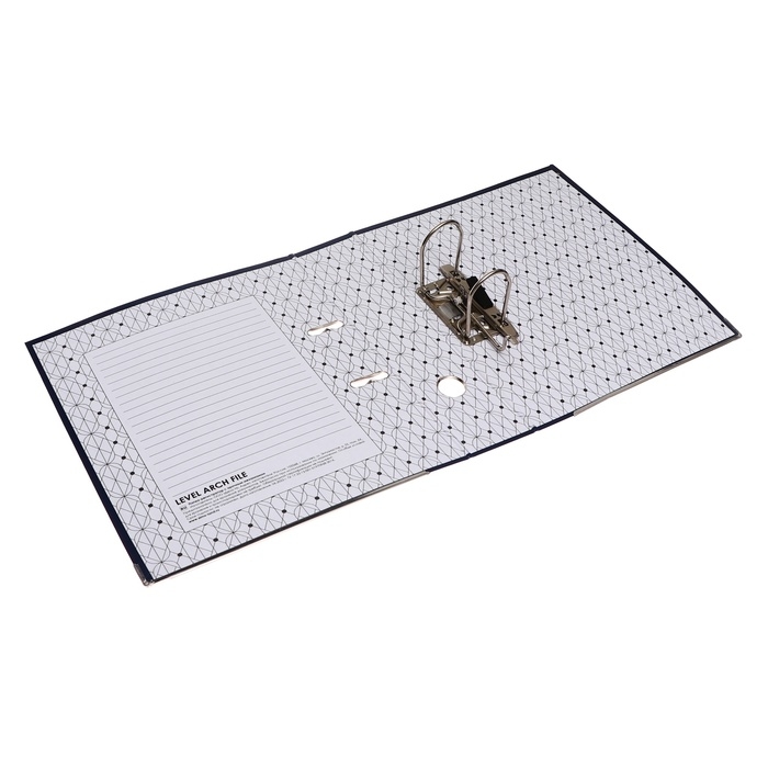 Папка-регистратор А4, 75 мм, Calligrata, ПВХ, тиснение Папка-регистратор А4, 75 мм, Calligrata, ПВХ, тиснение "лен", металлическая окантовка, карман на корешок, собранная, черная, микс