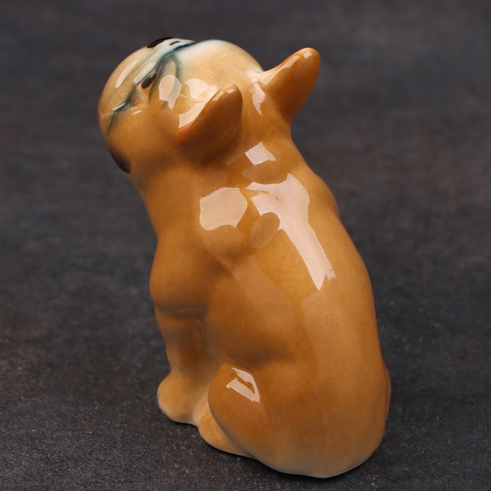 Статуэтка фарфоровая  Статуэтка фарфоровая "Французский Бульдог оранжевый", 8 см, авторская роспись