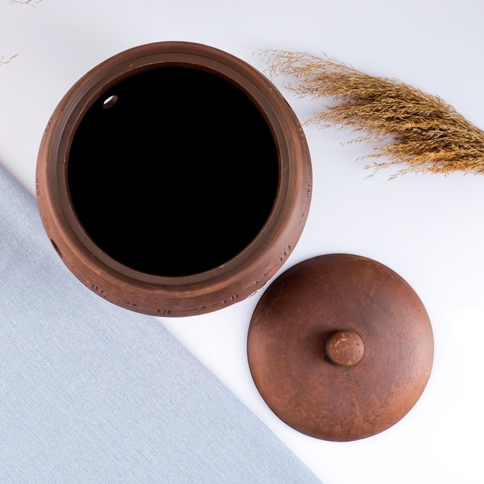 Банка для хранения чеснока  Банка для хранения чеснока "Роспись" молочение, 4л