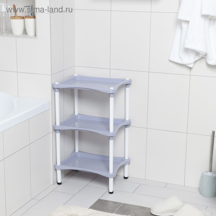 Этажерка напольная с полками 3-х секционная Krita, цвет сиреневый туман Этажерка напольная с полками 3-х секционная Krita, цвет сиреневый туман