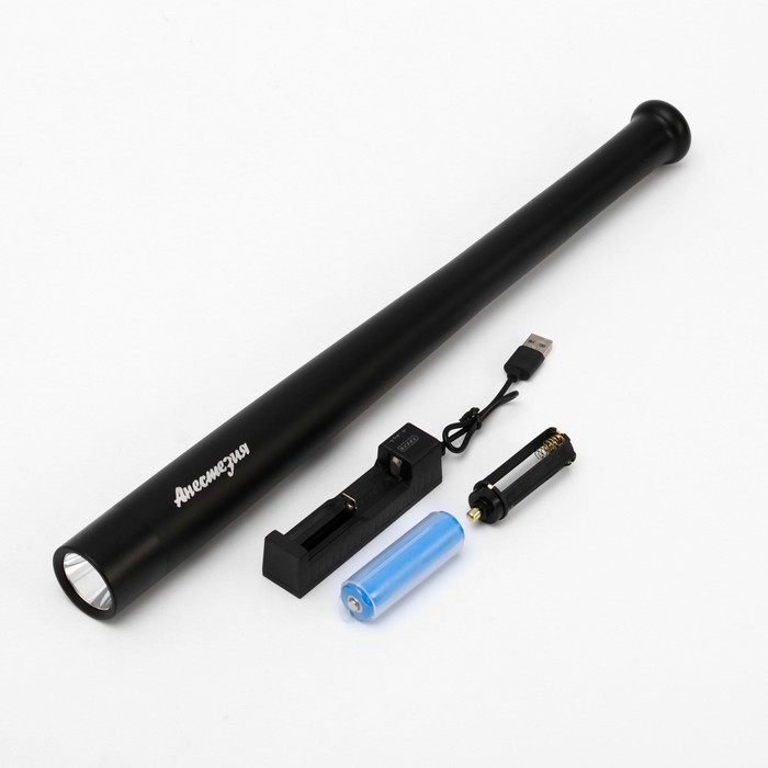 Фонарь ручной аккумуляторный, Бита  Фонарь ручной аккумуляторный, Бита "Анестезия", 3 Вт, 1200 мАч, 4.2 В, 200 лм, 2.5 ч работы, XPE 503