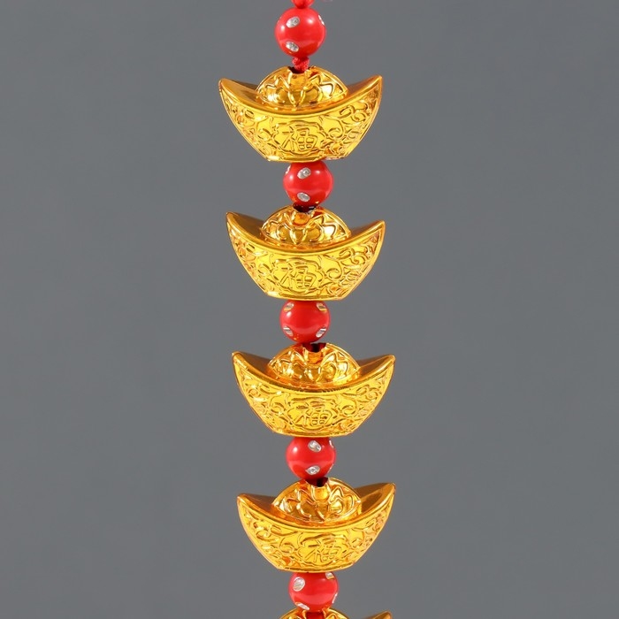 Подвеска пластик, текстиль Подвеска пластик, текстиль "Слитки ямб" 5 шт 1,7х3,3х36 см